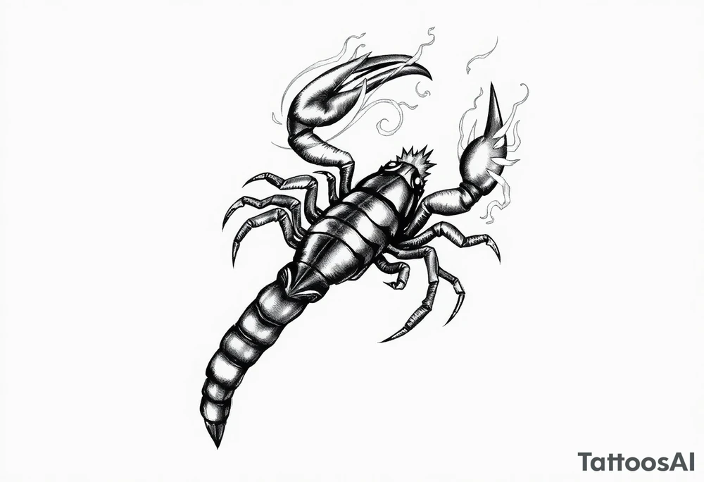 scorpion in flammes tattoo idea