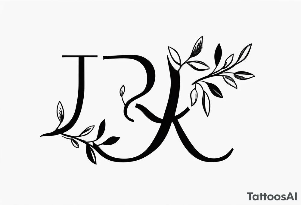 J and R simple initial tattoo of kids initials branch tattoo idea