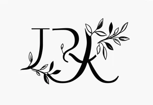 J and R simple initial tattoo of kids initials branch tattoo idea