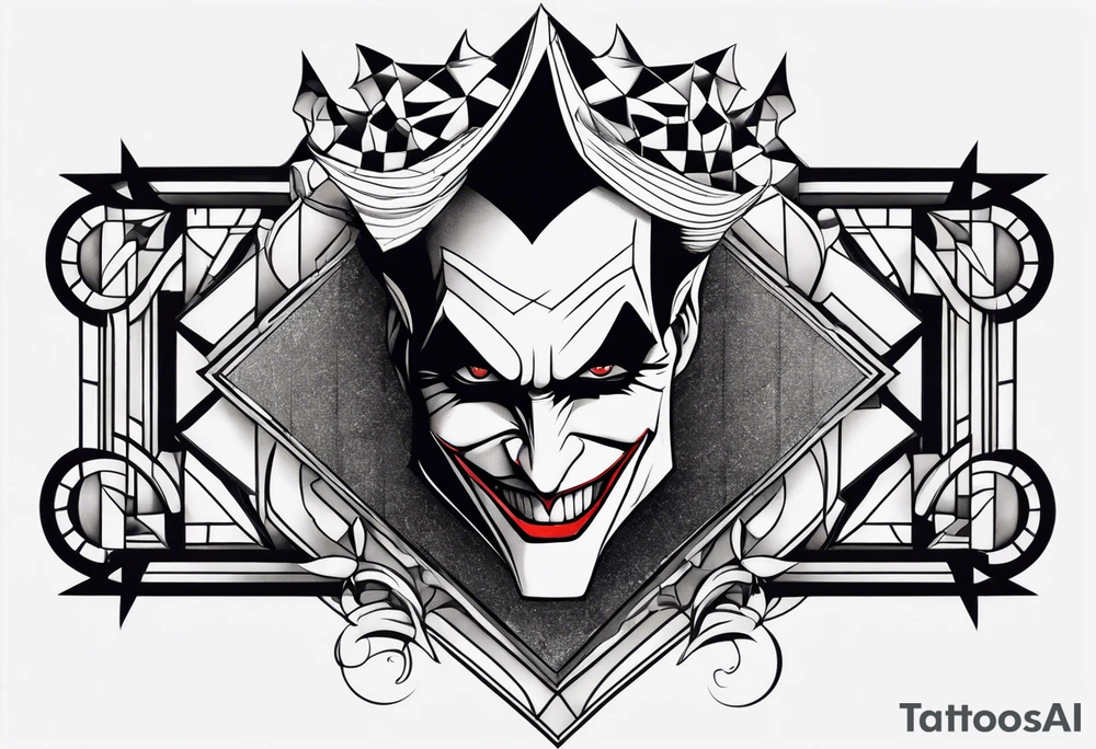 a tattoo that fill up the outside of the whole forearm with joker tattoo idea