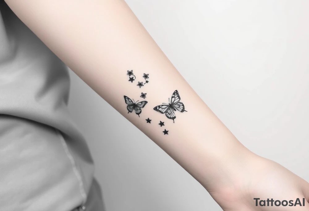 spring violet flowers and butterflies, more butterfly, and sprinkels, flower are violet il want long for all forcearm tattoo idea