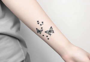 spring violet flowers and butterflies, more butterfly, and sprinkels, flower are violet il want long for all forcearm tattoo idea