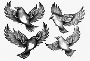 Three birds flying different sizes tattoo idea