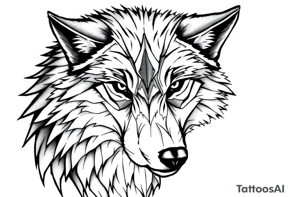 Nordic wolf tattoo idea