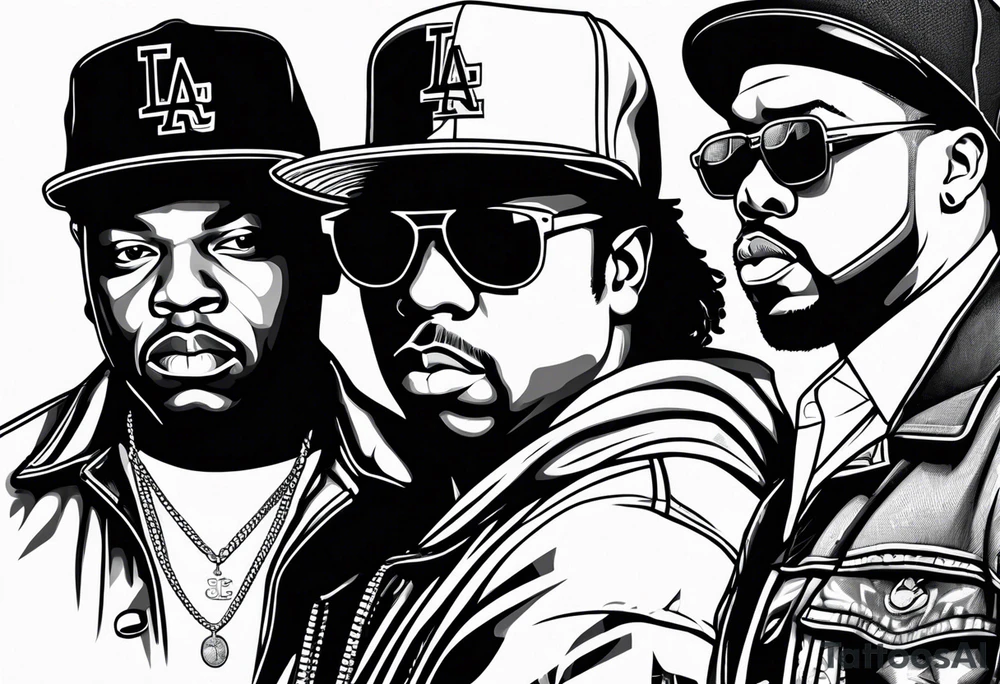 eazy e, dr dre and ice cube tattoo idea