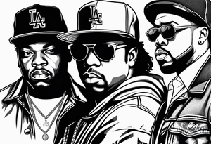 eazy e, dr dre and ice cube tattoo idea