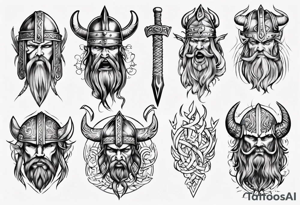 viking sleeve tattoo tattoo idea