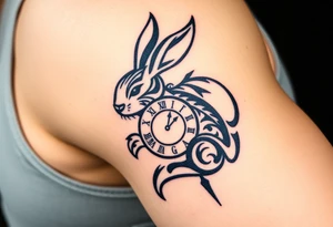 Rabbit with a Clock tattoo idea
