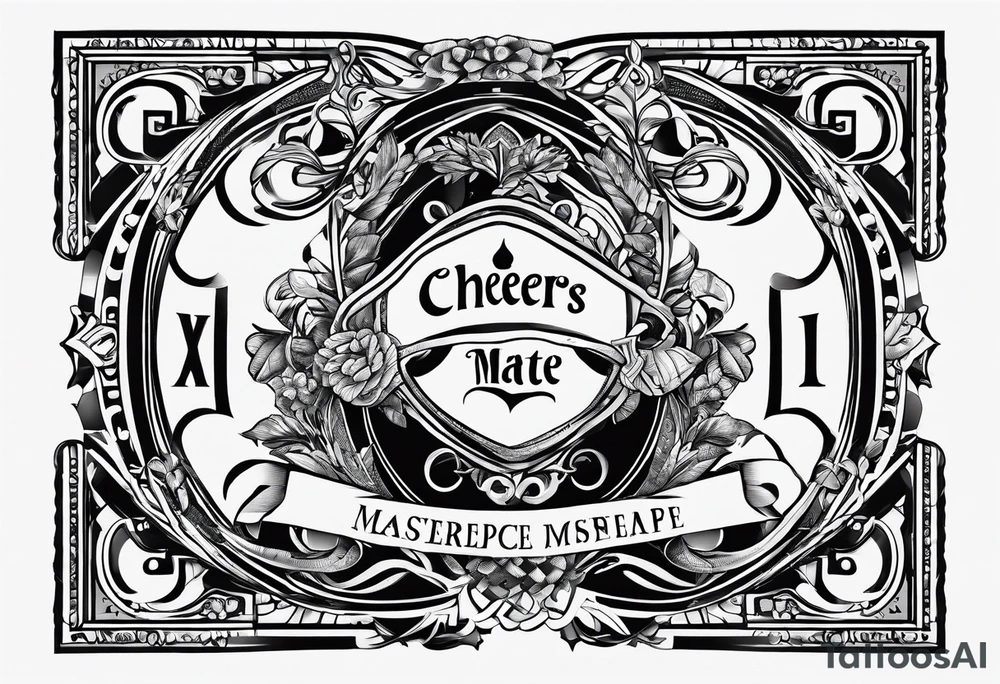 Cheers Mate text, armband +Cancer Ribbon tattoo idea