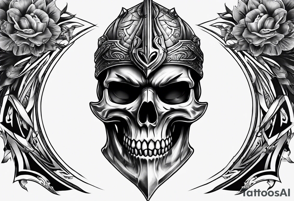 gladiator skull tattoo idea