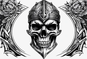 gladiator skull tattoo idea