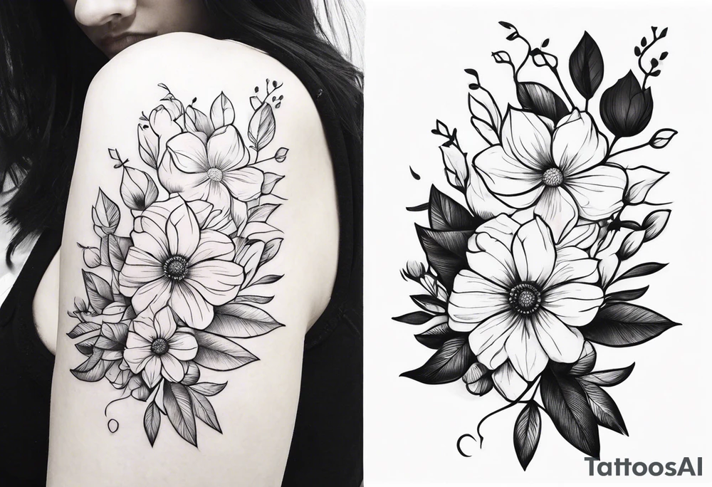 Floral sleeve tattoo idea