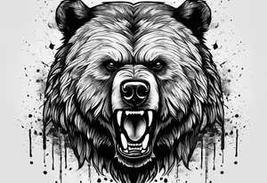 angry bear tattoo idea