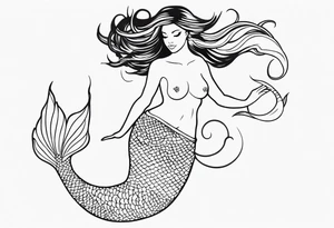 Spirited Mermaid tattoo idea