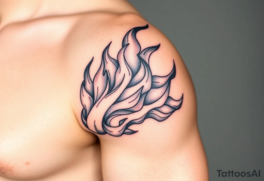huge flames tattoo idea