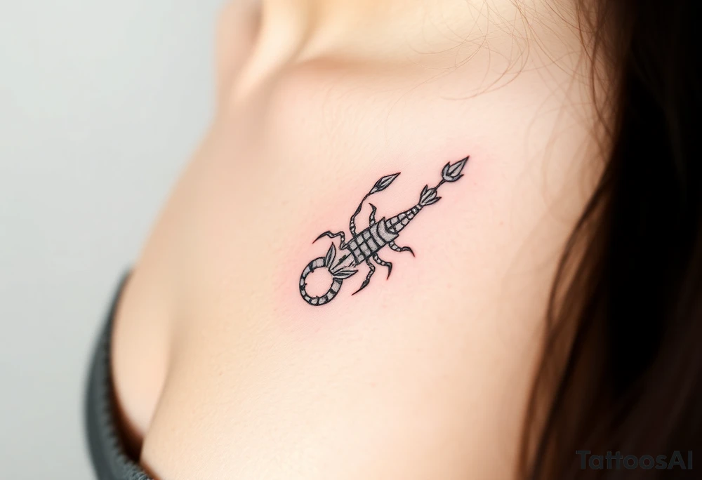 A medium tattoo including the Scorpio constellation , the Virgo constellation combined tattoo idea