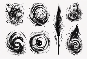 Brush stroke drawing time tattoo idea