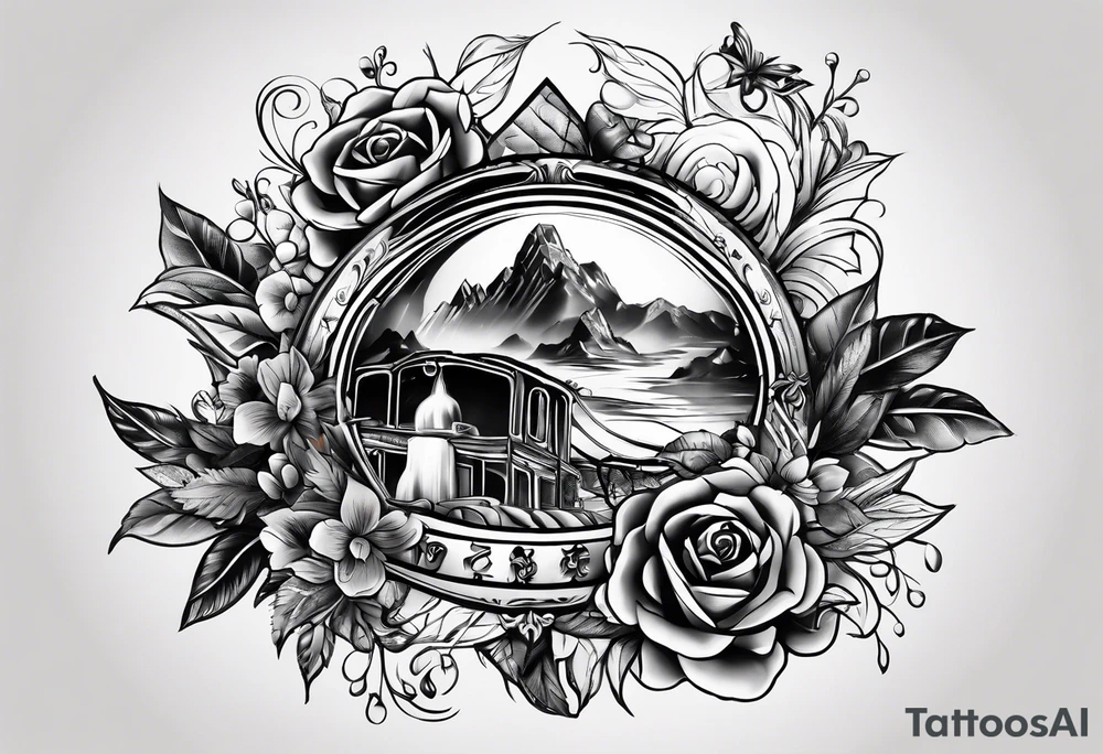 999 with different things around it from juice wrlds albums tattoo idea