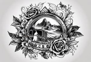 999 with different things around it from juice wrlds albums tattoo idea