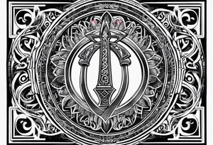 ankh mixed with Libra Zodiac Sign tattoo idea