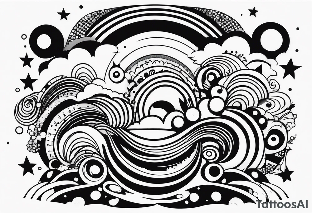 psychedelic, music tattoo idea