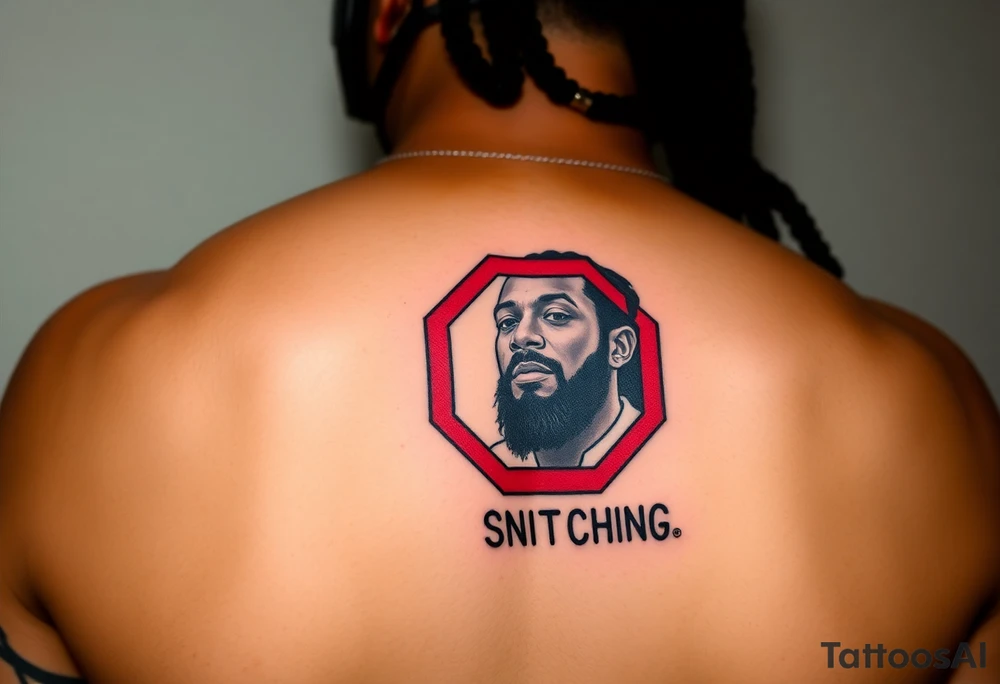 mac dre  with a stop sign that says STOP SNITCHING tattoo idea