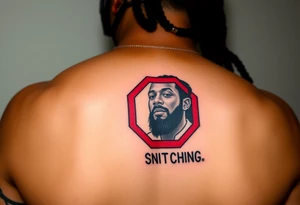 mac dre  with a stop sign that says STOP SNITCHING tattoo idea