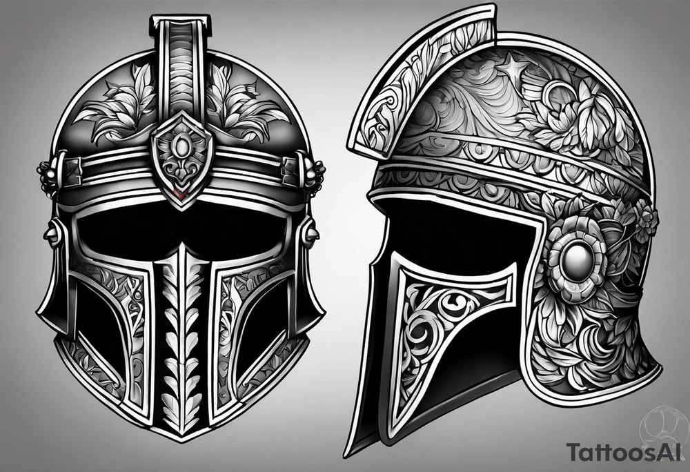 Roman helmet tattoo idea