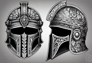 Roman helmet tattoo idea