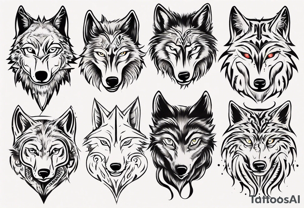 wolfs head tattoo idea
