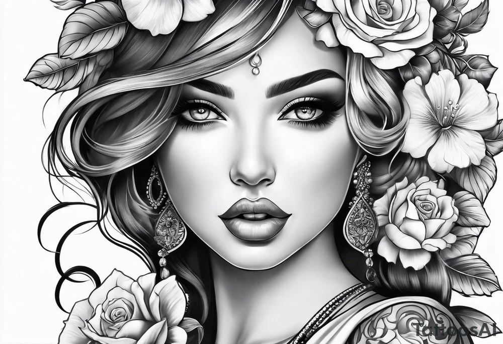 Feminine sleeve tattoo idea