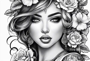 Feminine sleeve tattoo idea