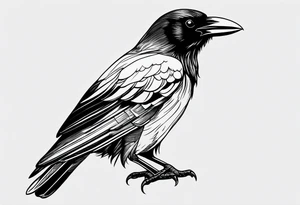 simple crow tattoo line artwork looking for the top down tattoo idea