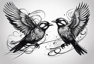 Two birds flying tattoo idea