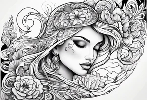 Half sleeve love design tattoo idea