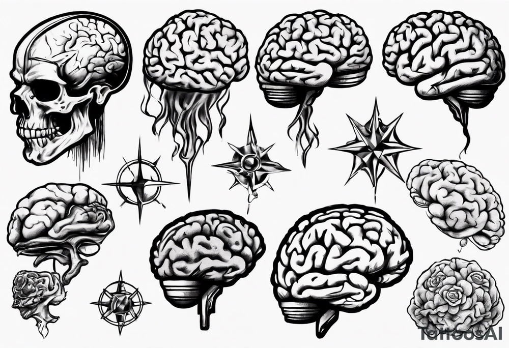 Floating brain tattoo idea