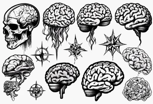 Floating brain tattoo idea
