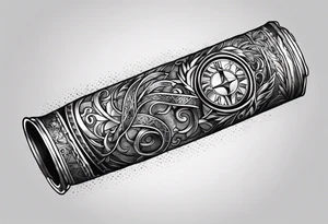 Forearm symbol of war and peace horizontal 30x8cm tattoo idea