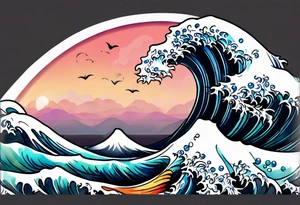dainty wave tattoo idea