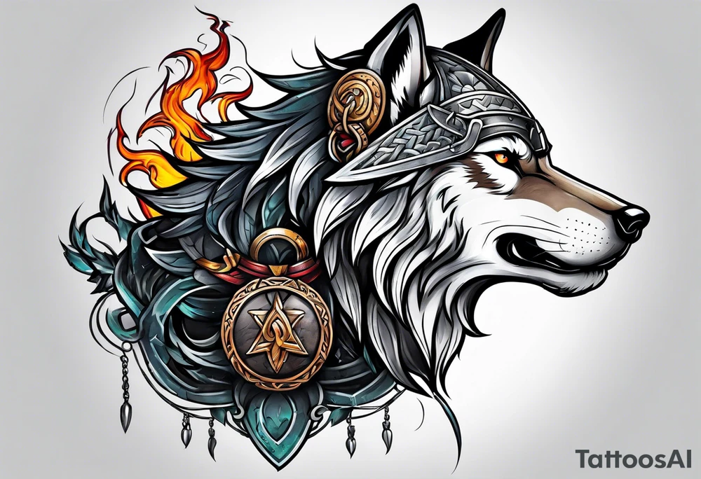 Viking Wolf tattoo idea