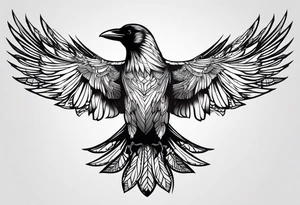 silhouette of a crow with half open wings
every line must be straight tattoo idea