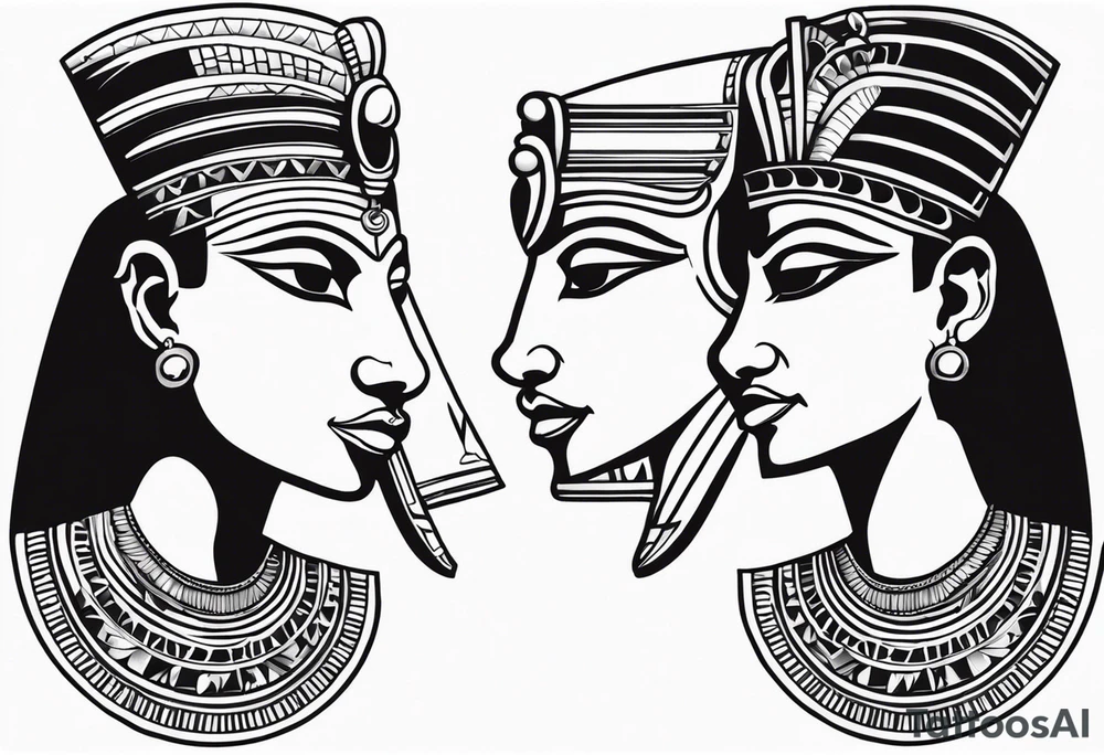 Egyptian See no evil , speak no evil , hear no evil vertical tattoo idea