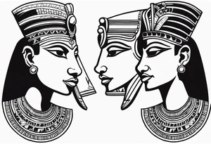 Egyptian See no evil , speak no evil , hear no evil vertical tattoo idea