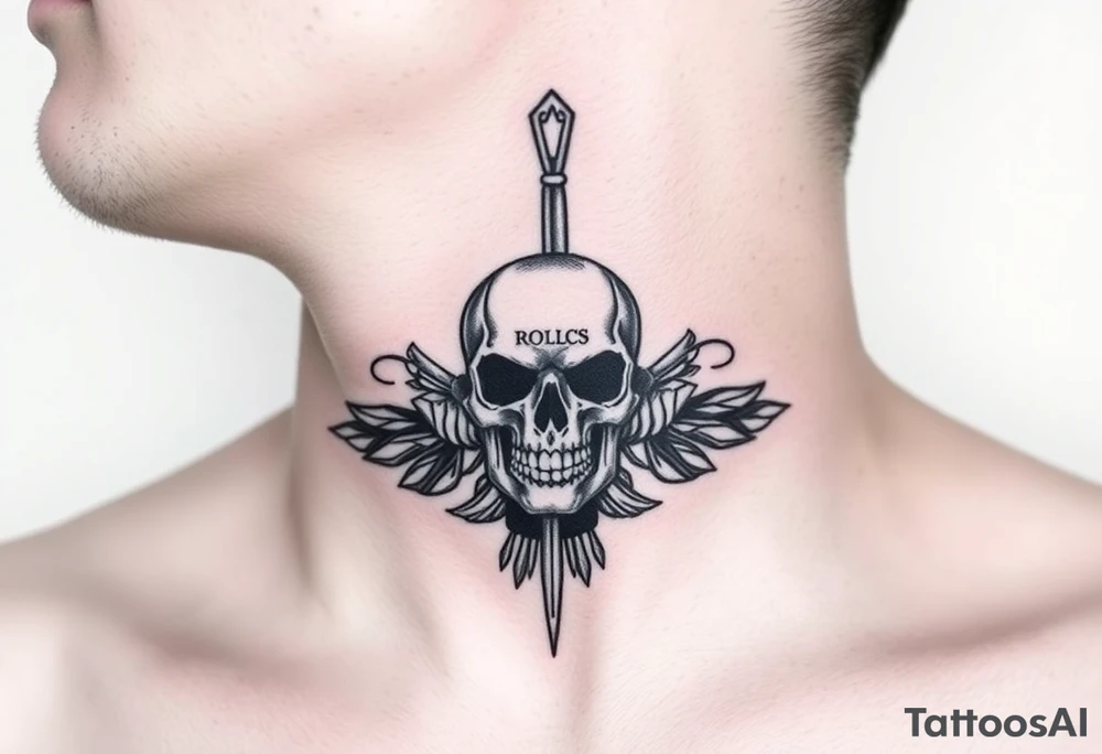 Rolls royce with the word hustler and a skull money girls and drugs for throat tattoo idea