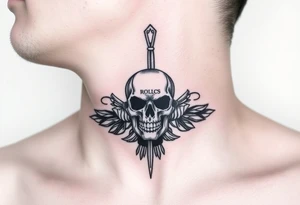 Rolls royce with the word hustler and a skull money girls and drugs for throat tattoo idea