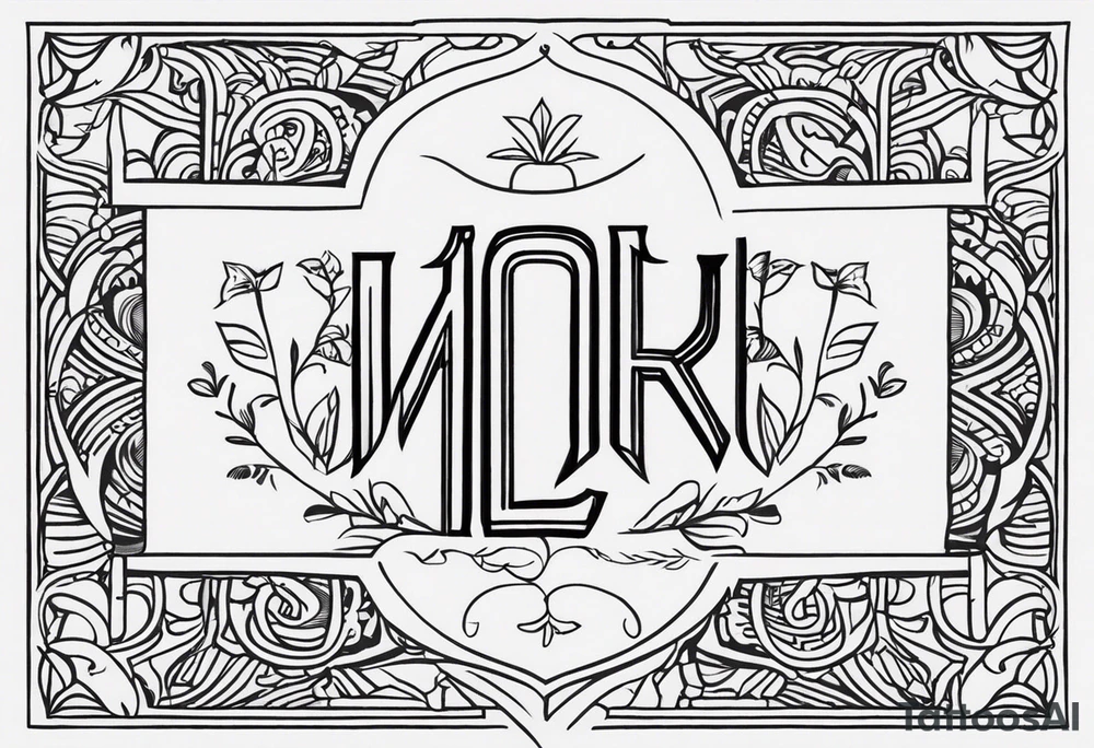 Create a small tattoo on the forearm with the initials MLJ, date of birth 22/09/22 in the style of a moluccan tattoo tattoo idea