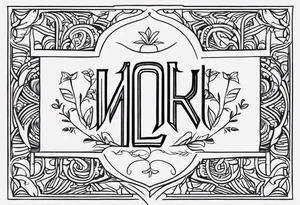 Create a small tattoo on the forearm with the initials MLJ, date of birth 22/09/22 in the style of a moluccan tattoo tattoo idea