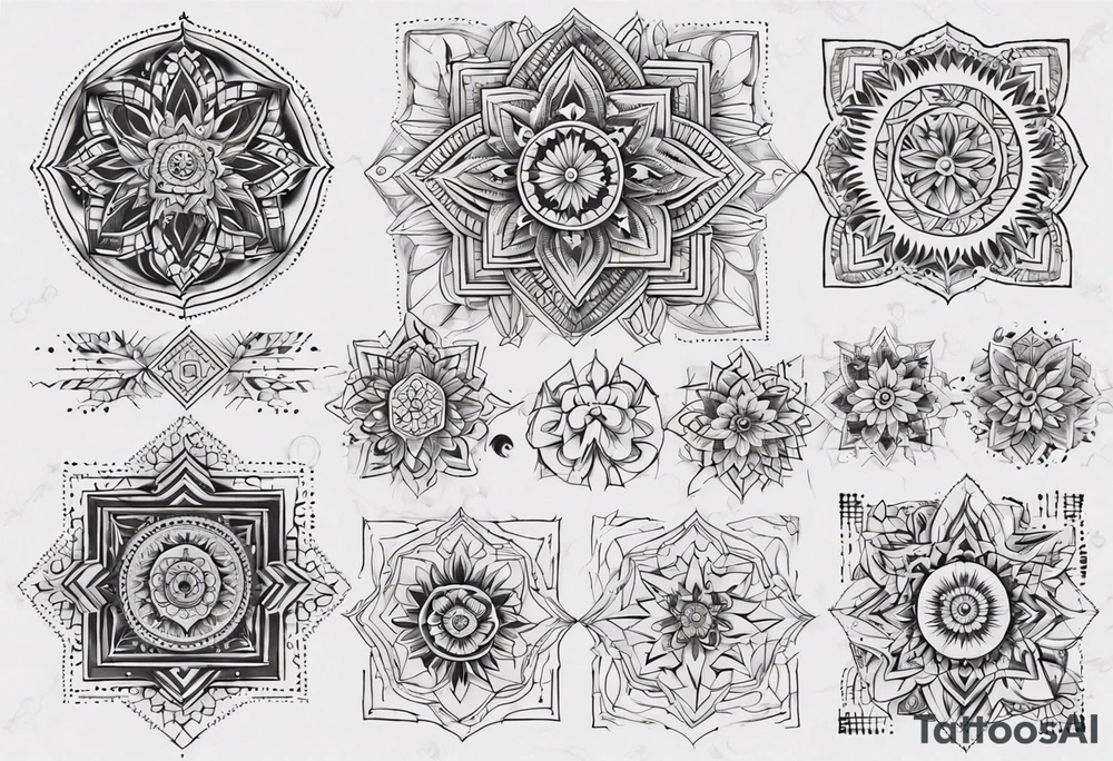 Square Mandala tattoo idea