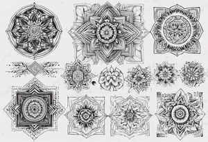 Square Mandala tattoo idea