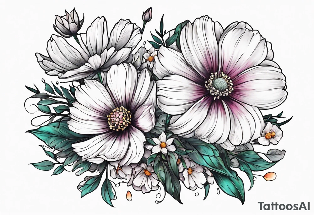 Cosmos's Bouquet tattoo idea